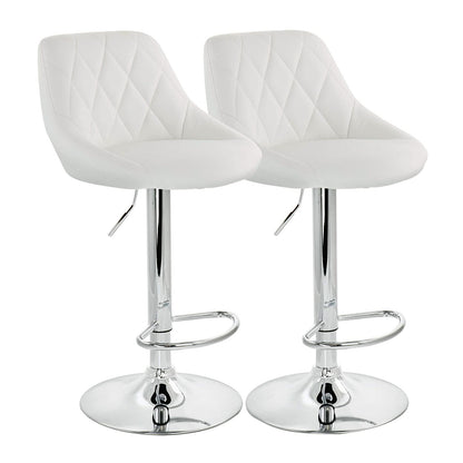 2 x Symphony High Back Faux Leather Bar Stools (White)