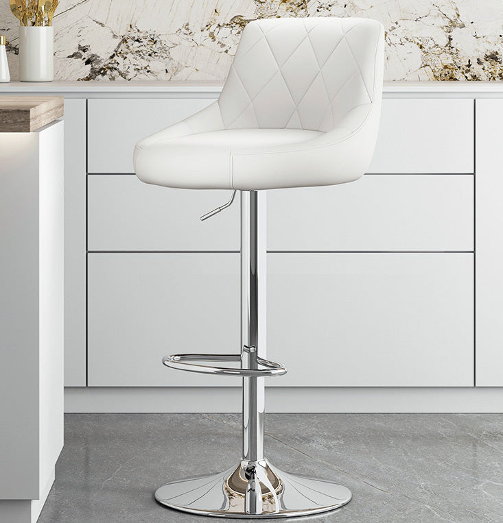 2 x Symphony High Back Faux Leather Bar Stools (White)