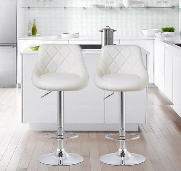 2 x Symphony High Back Faux Leather Bar Stools (White)