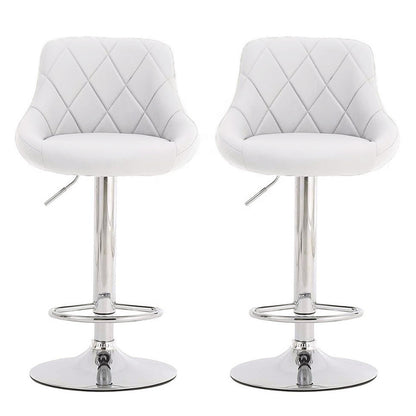 2 x Symphony High Back Faux Leather Bar Stools (White)