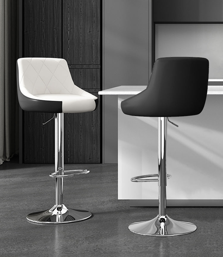 2 x Symphony High Back Faux Leather Bar Stools (White)