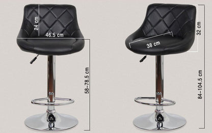 2 x Symphony High Back Faux Leather Bar Stools (White)