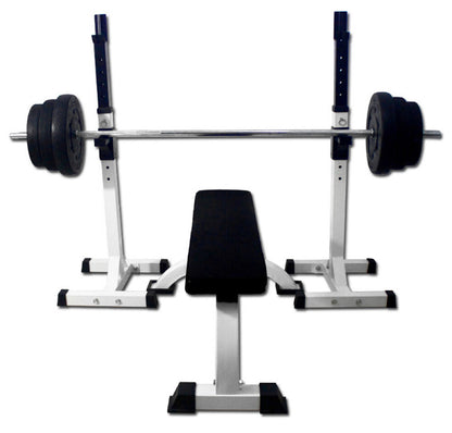 Fitplus Fitness Exercise Flat Weight Bench Combo Station