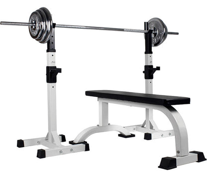 Fitplus Fitness Exercise Flat Weight Bench Combo Station