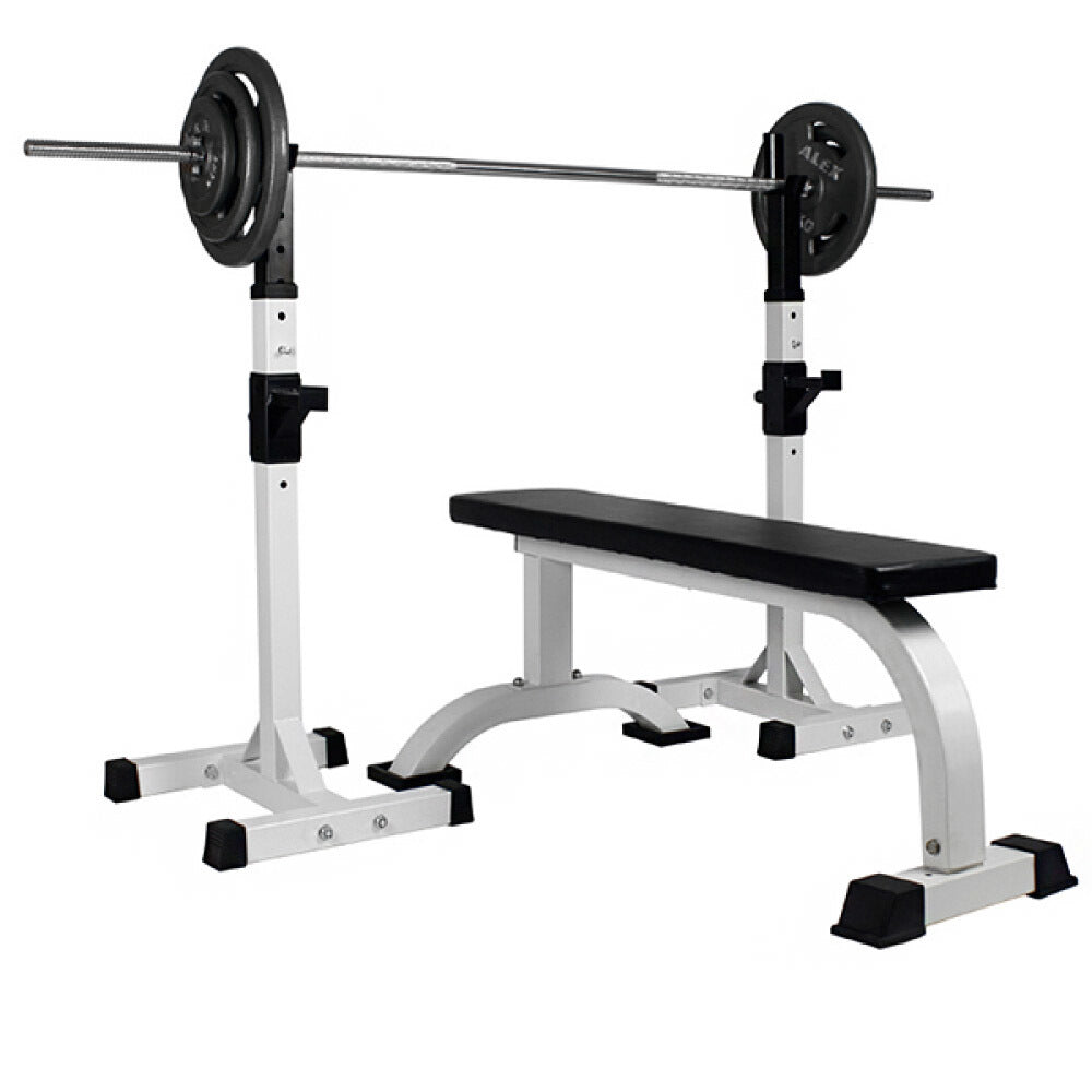 Fitplus Fitness Exercise Flat Weight Bench Combo Station