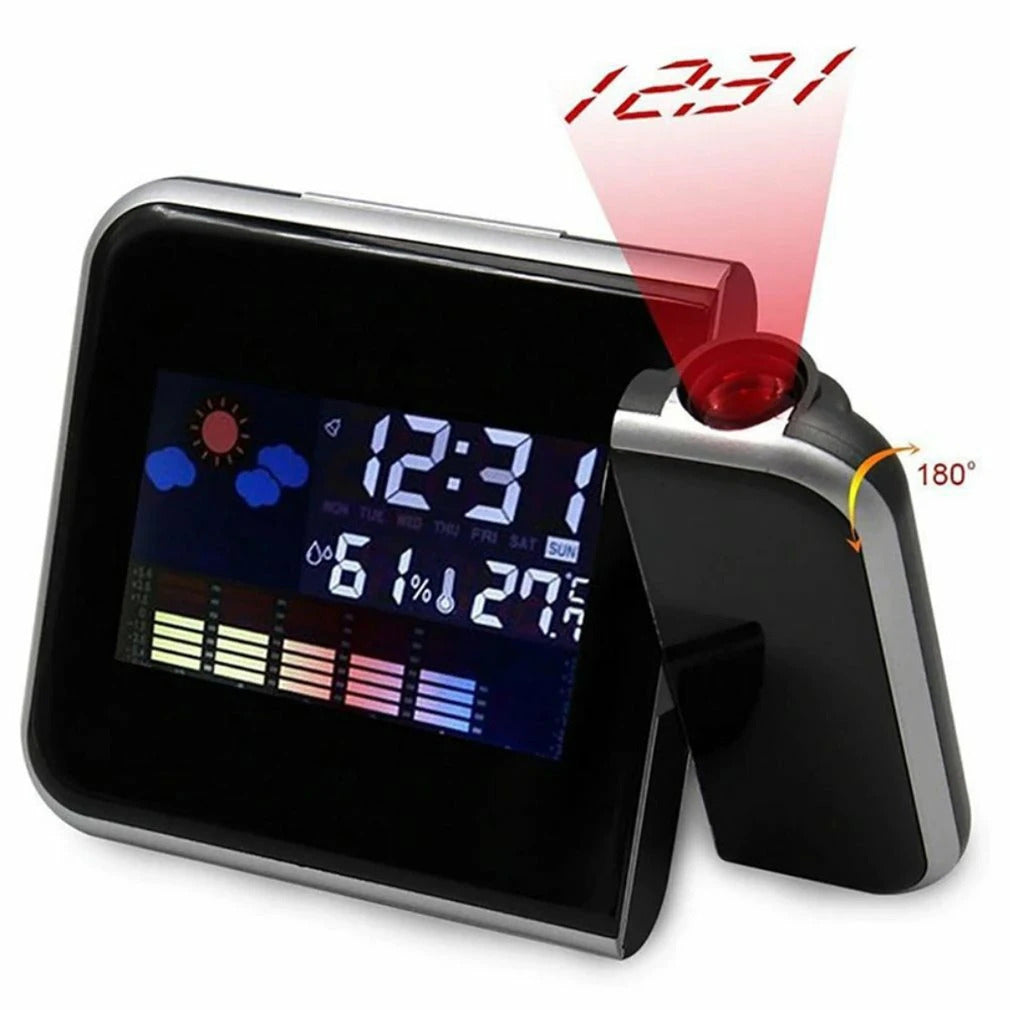 2 x Multi-Function Weather Station LCD Clock with real-time projection