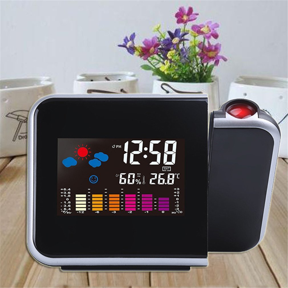 2 x Multi-Function Weather Station LCD Clock with real-time projection