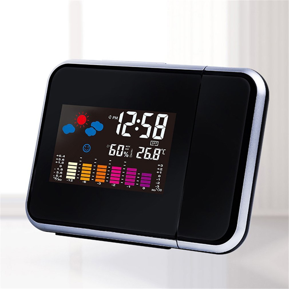 2 x Multi-Function Weather Station LCD Clock with real-time projection