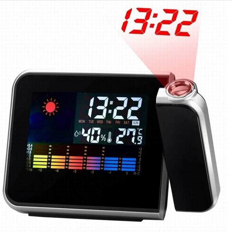 Multi-Function Weather Station LCD Alarm Clock with real-time projection