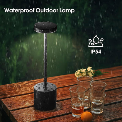 Luxury Designer LED Metal Tall Table Lamp Cordless Touch Sensor Night Light (Black)