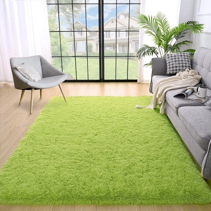 XL Extra Large Soft Shag Rug Carpet Mat (Green, 300 x 200)