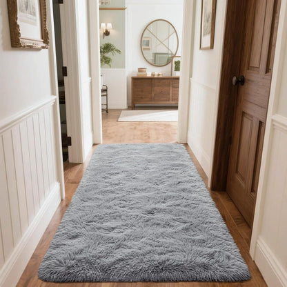Soft Shag Rug Carpet Hallway Mat (Grey, 120 x 50 cm)