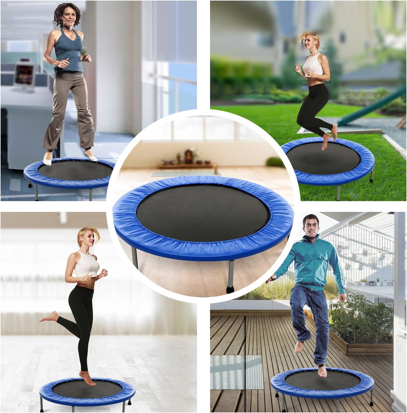 40" Mini Trampoline Home Fitness Gym (Blue)
