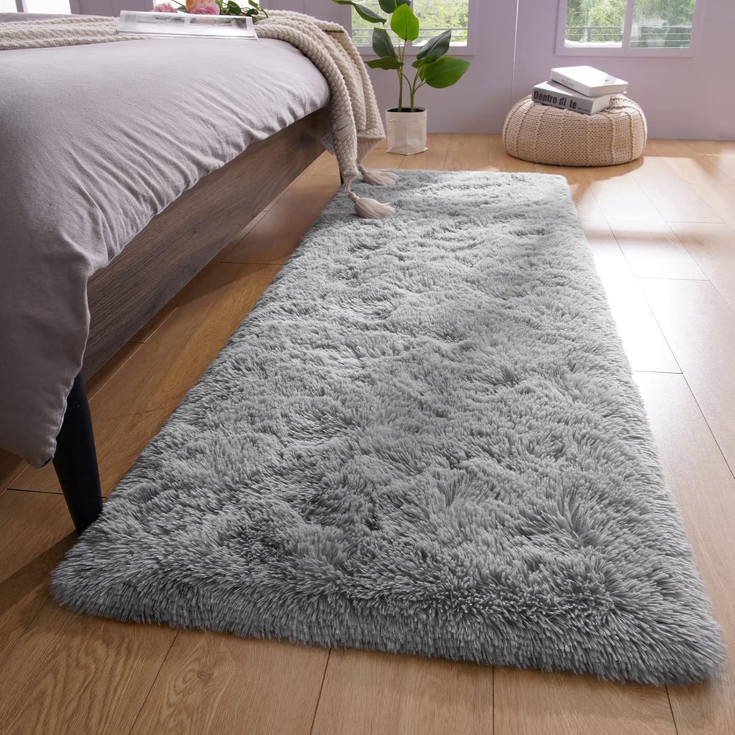 Soft Shag Rug Carpet Hallway Mat (Grey, 120 x 50 cm)