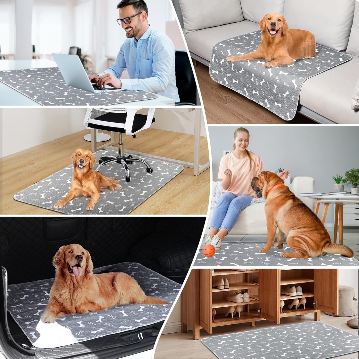 Large Waterproof Dog Mat Washable Reusable Puppy Training Pad (80cm x 90cm)