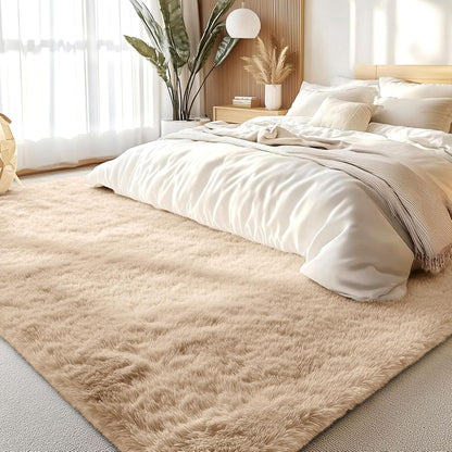 XL Extra Large Soft Shag Rug Carpet Mat (Beige, 300 x 200)