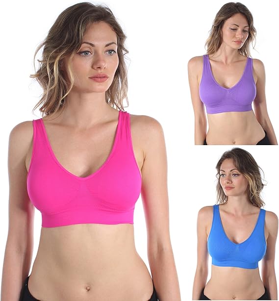 3 x Pack Ahh Seamless Sports Bras (Vibrant)