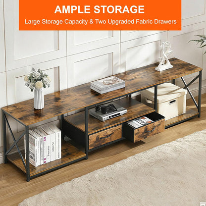 Industrial TV Cabinet Entertainment Unit with Drawers & Storage