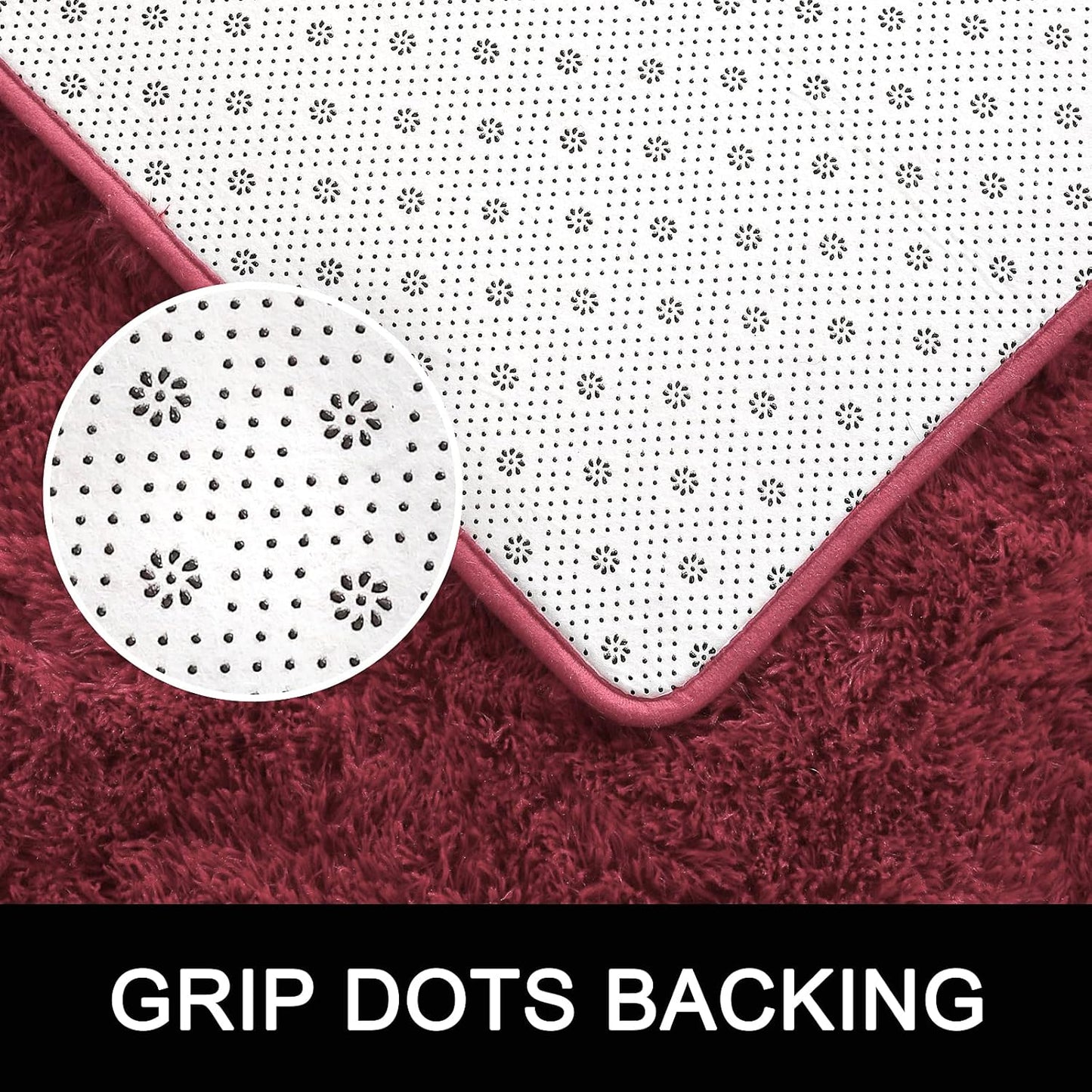 XL Extra Large Soft Shag Rug Carpet Mat (Wine, 300 x 200)