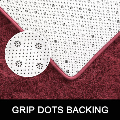 XL Extra Large Soft Shag Rug Carpet Mat (Wine, 300 x 200)