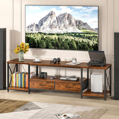 Industrial TV Cabinet Entertainment Unit with Drawers & Storage