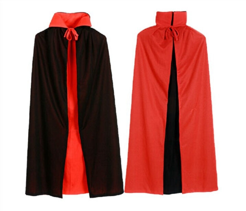 Black & Red Reversible Vampire / Witch Cape for Halloween Party