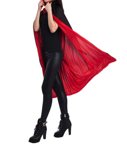 Black & Red Reversible Vampire / Witch Cape for Halloween Party