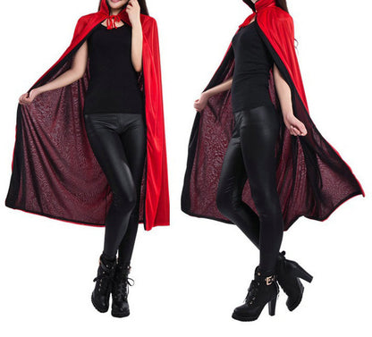 Black & Red Reversible Vampire / Witch Cape for Halloween Party