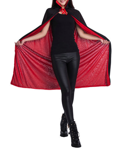 Black & Red Reversible Vampire / Witch Cape for Halloween Party