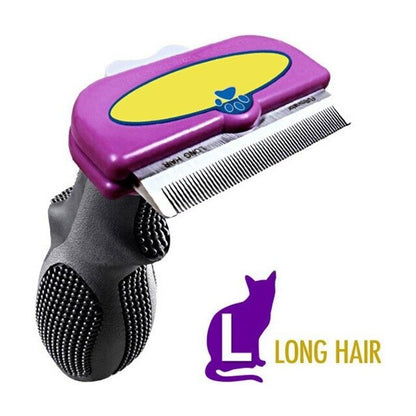 Pet Deshedding Tool Fur Eliminator for Cat (Long Hair L)