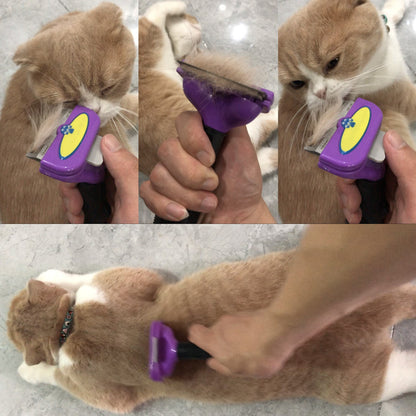 Pet Deshedding Tool Fur Eliminator for Cat (Long Hair L)