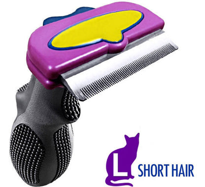 Pet Deshedding Tool Fur Eliminator for Cat (Short Hair L)