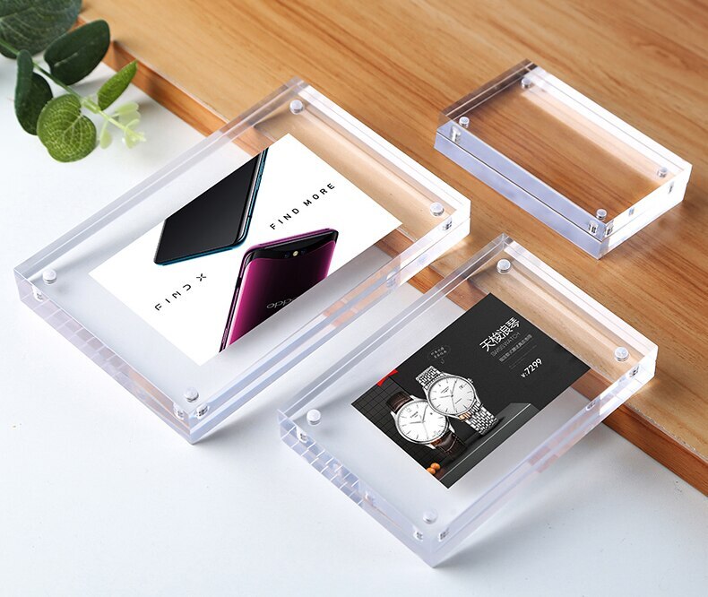 Solid Acrylic Block 3D Display Photo Frame 4 x 6