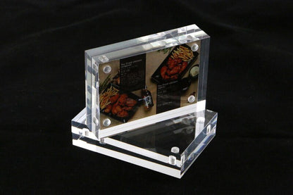 Solid Acrylic Block 3D Display Photo Frame 4 x 6