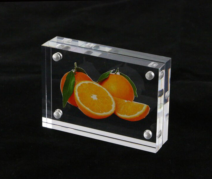 Solid Acrylic Block 3D Display Photo Frame 4 x 6