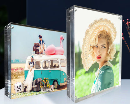 Solid Acrylic Block 3D Display Photo Frame 4 x 6