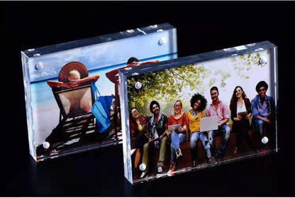 Solid Acrylic Block 3D Display Photo Frame 4 x 6