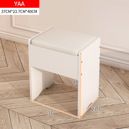 Modern White Multipurpose Padded Vanity Dressing Stool