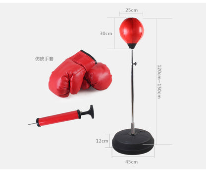 Speed Ball Stand Punching Boxing Bag Glove Set Adult Size