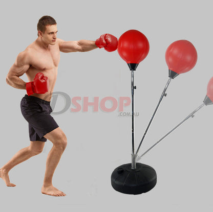 Speed Ball Stand Punching Boxing Bag Glove Set Adult Size