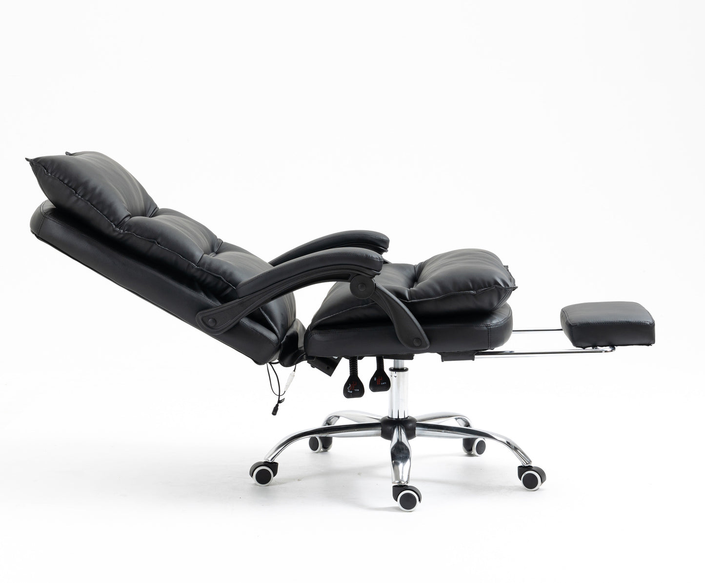 Chieftain Deluxe Plush Executive Reclining Office Chair with Foot Rest (Black)