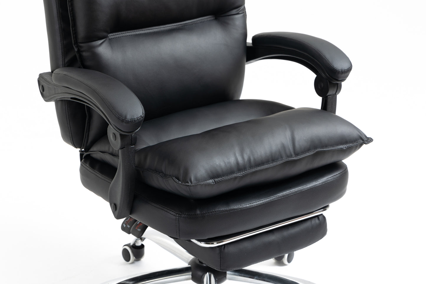 Chieftain Deluxe Plush Executive Reclining Office Chair with Foot Rest (Black)