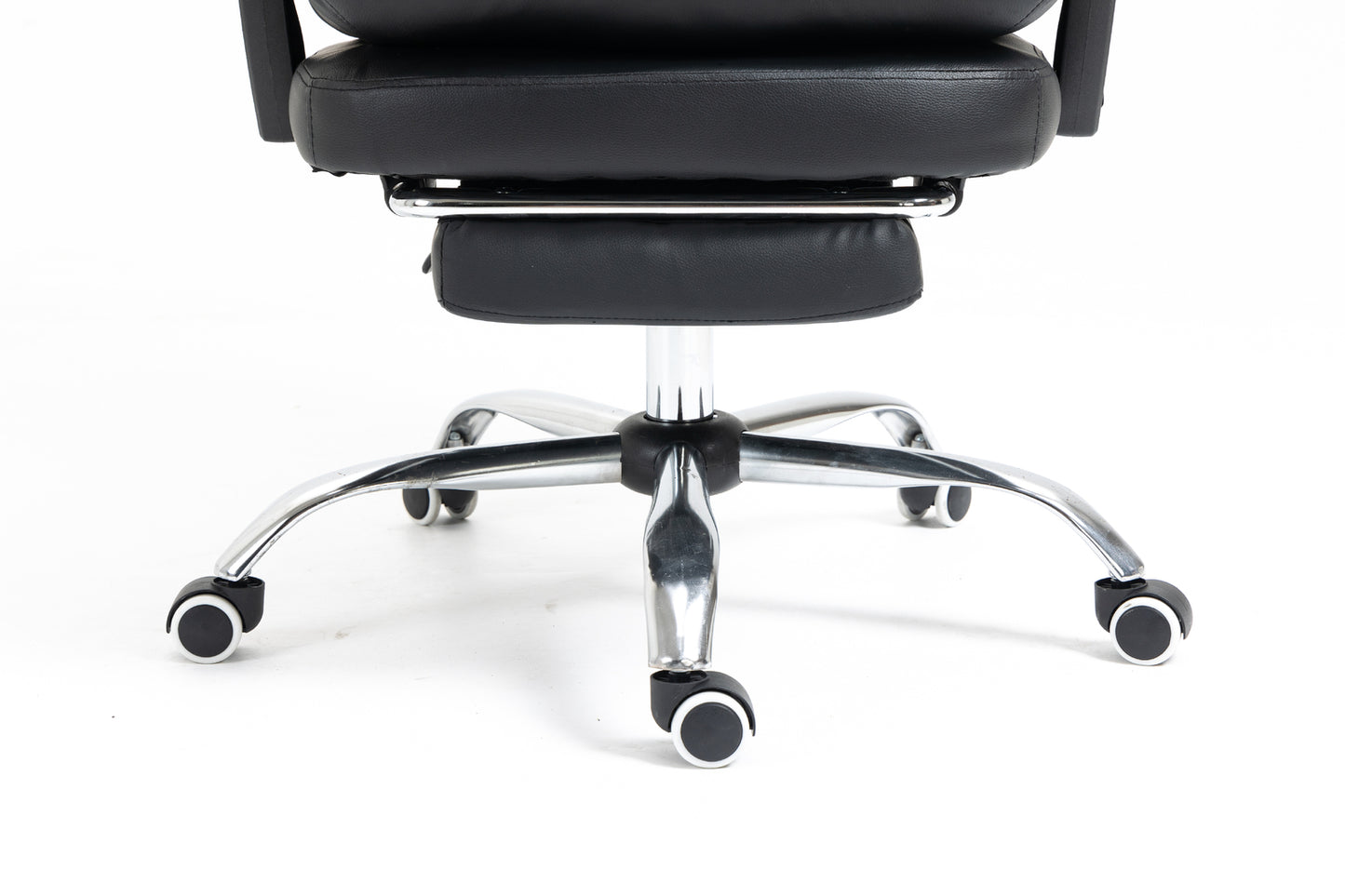 Chieftain Deluxe Plush Executive Reclining Office Chair with Foot Rest & Massager (Black)