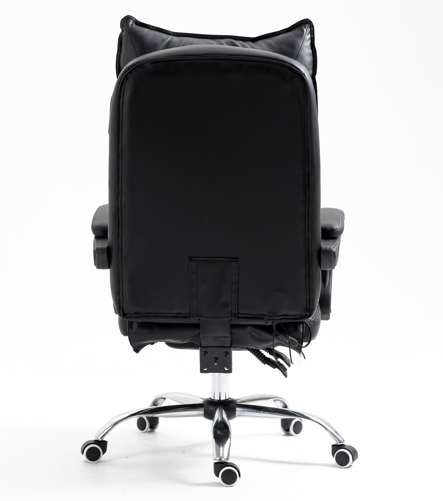 Chieftain Deluxe Plush Executive Reclining Office Chair with Foot Rest & Massager (Black)