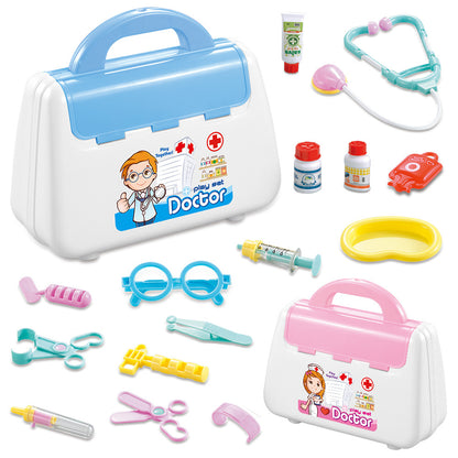 Children's Doctor Play Toy 15PC Kit (Blue Set)