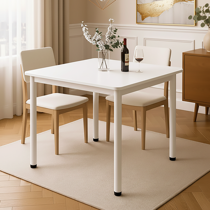 Harbor Industrial White Wood & Steel Dining Table Square 80cm