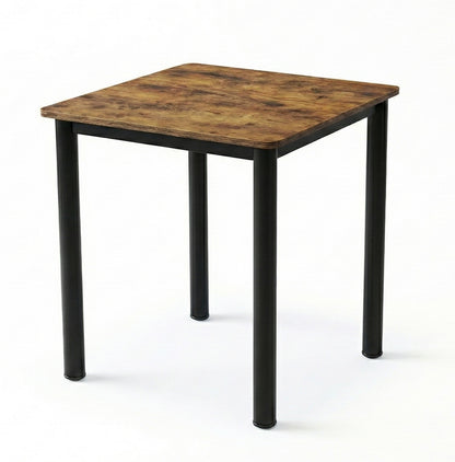 Foundry Industrial Rustic Wood & Metal Square Bar Dining Table