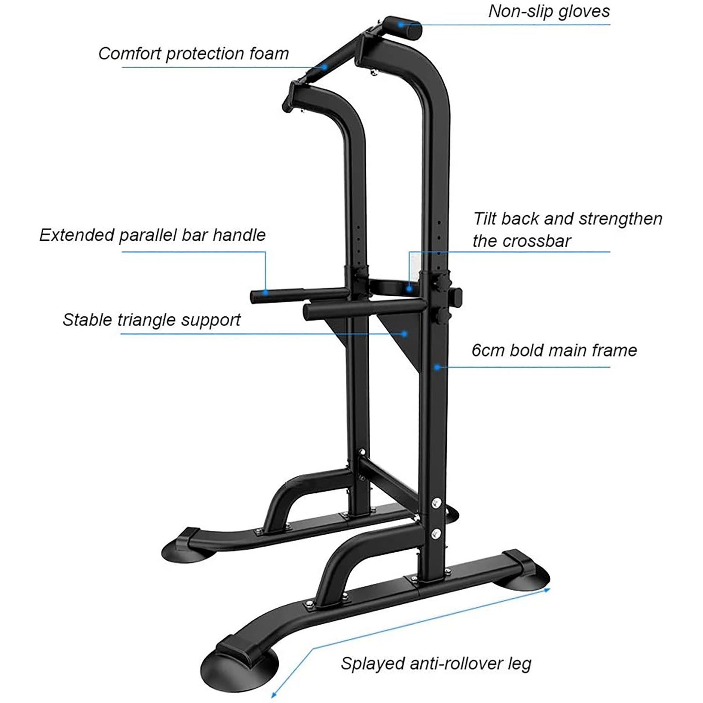Power Tower Pull Up Dip Station Adjustable Home Gym Fitness