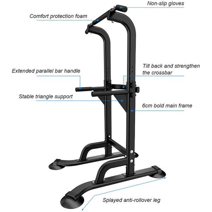 Power Tower Pull Up Dip Station Adjustable Home Gym Fitness