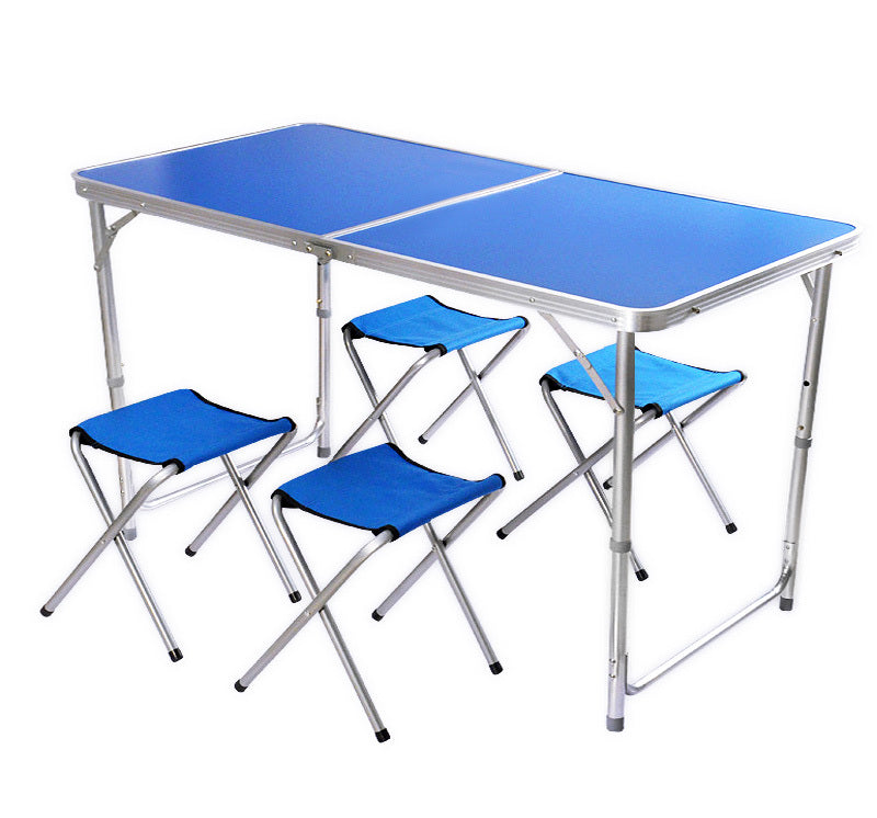 Outdoor Folding Table Adjustable Foldable 120cm (Blue)